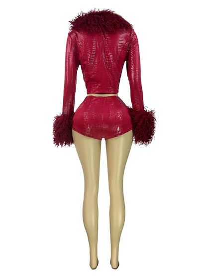Joskaa Two Piece Set Bronzing Shiny Furry - two piece set image 6