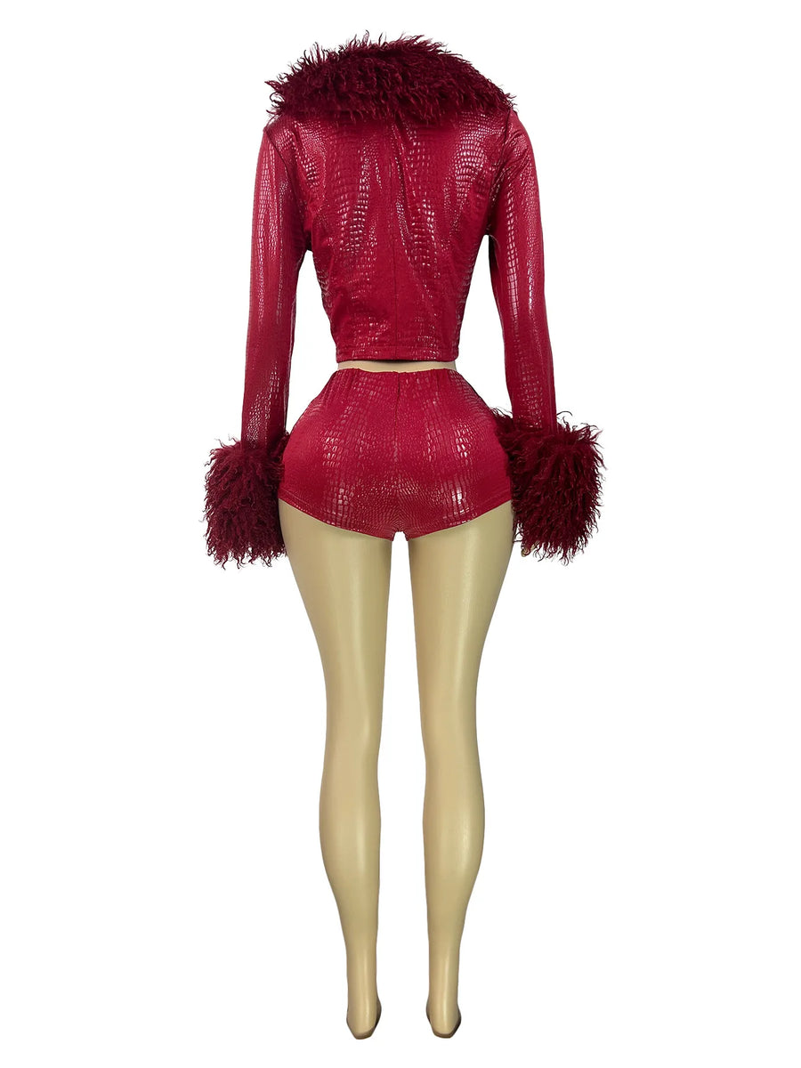 Joskaa Two Piece Set Bronzing Shiny Furry - two piece set image 6
