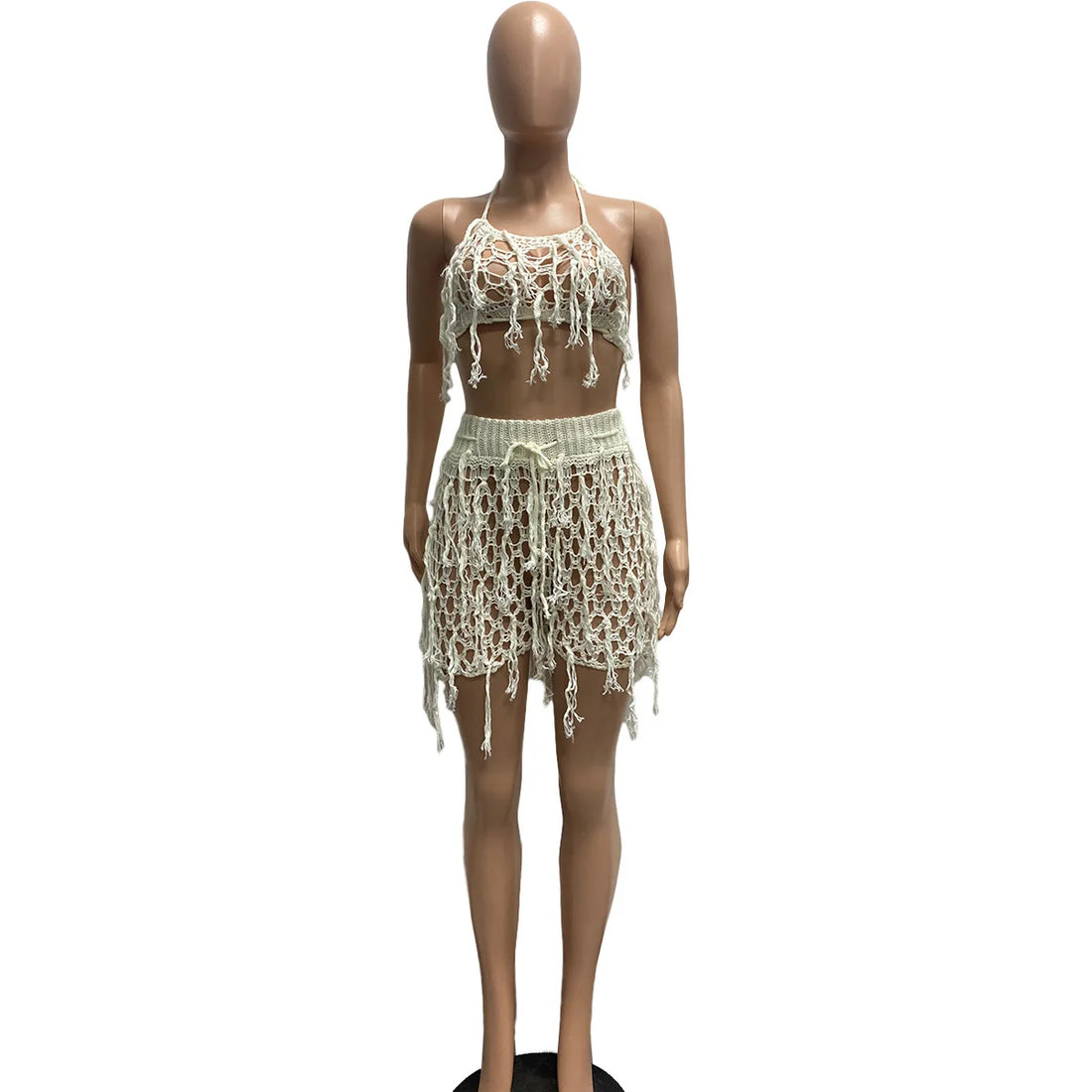 Joskaa Ribbed Knit Halter Crop Swimwear - swimwear image 3