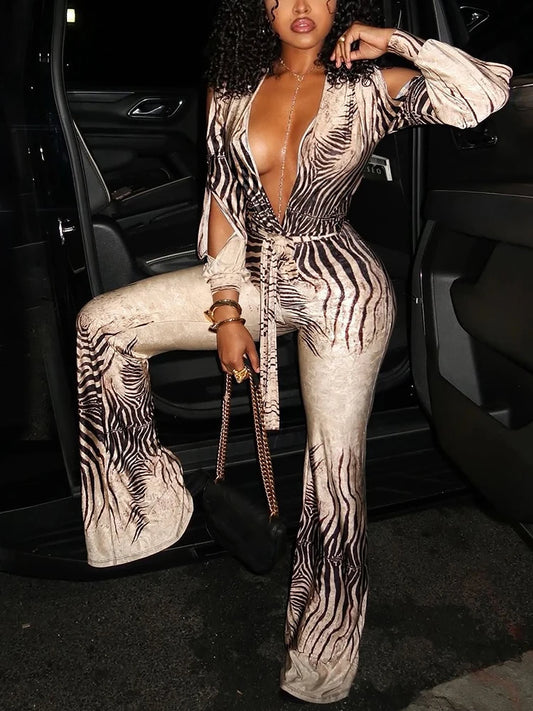 Joskaa Stripe Long Sleeve Bodycon Romper - romper image 1