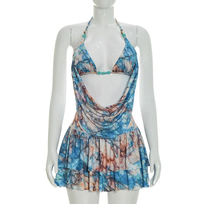 Wholesale Women's Backless Halter Two Piece Set