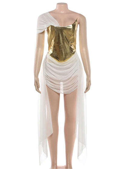 Joskaa Mesh Ruched Sleeveless Bodycon Two Piece Set - two piece set image 5