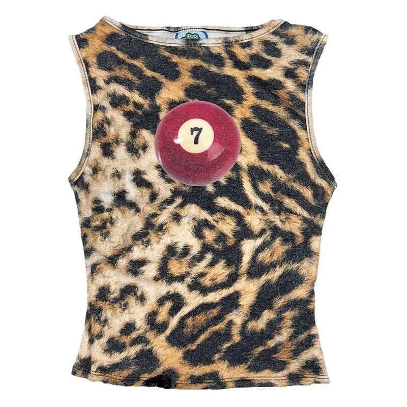 Wholesale Women's Leopard Print Sleeveless Top