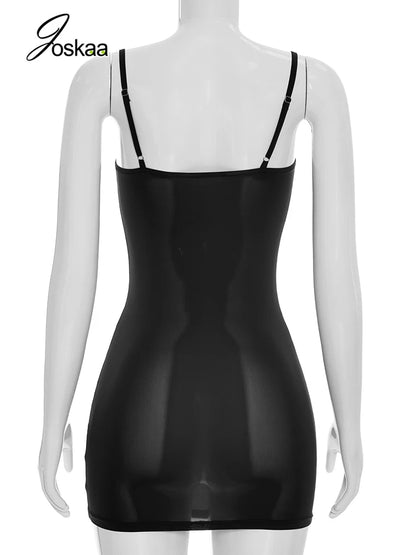Wholesale Women's Sleeveless Bodycon Mini Dress Black – Detail View