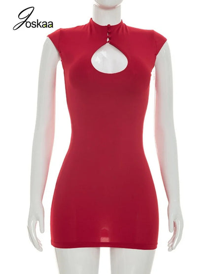 Women's Cutout Bodycon Mini Dress - Back View