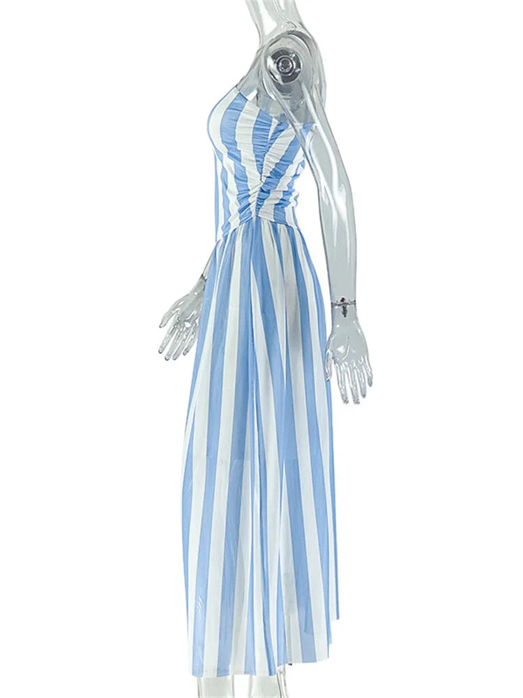 Joskaa Stripe Mesh Bodycon Maxi Dress - maxi dress image 3
