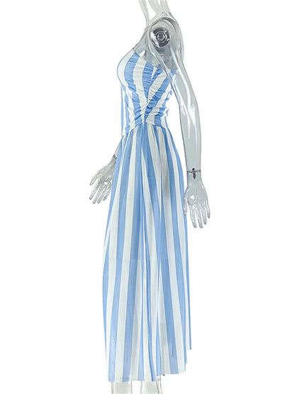 Joskaa Stripe Mesh Bodycon Maxi Dress - maxi dress image 3