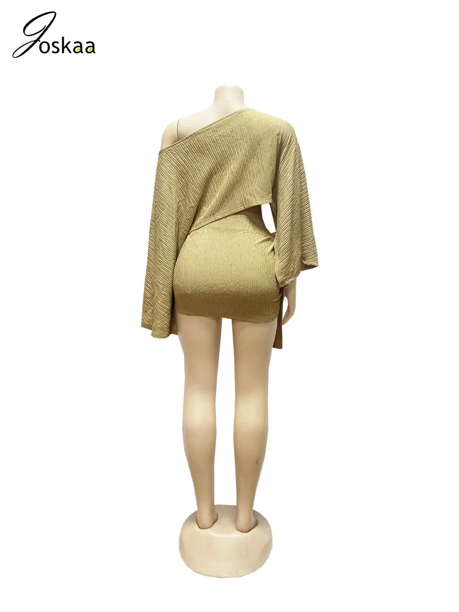 Wholesale Women's Long Sleeve Mini Two Piece Set White – Detail View