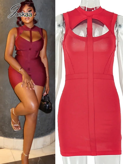 Women's Backless Cutout Sleeveless Mini Dress – Women's Fashion Wholesale – Front View