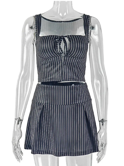 Joskaa Stripe Crop Mini Two Piece Set - two piece set image 5