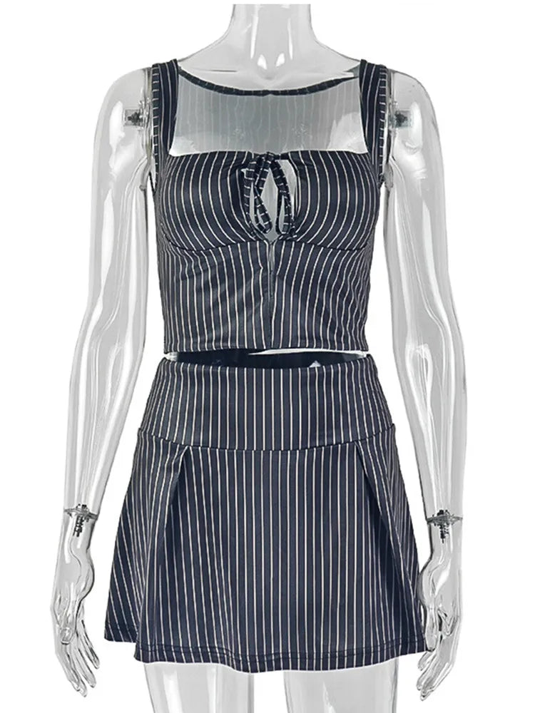 Joskaa Stripe Crop Mini Two Piece Set - two piece set image 5