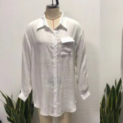 Joskaa Long Sleeve Top Oversized White Shirt - top image 5