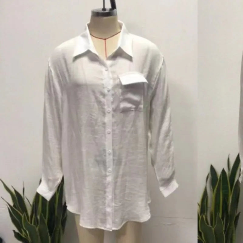 Joskaa Long Sleeve Top Oversized White Shirt - top image 5