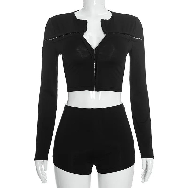 Women's Cutout Long Sleeve Two Piece Set - Additional View 9