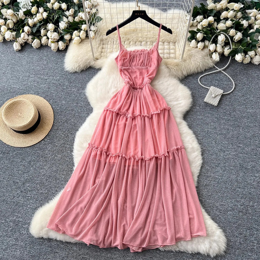 Women's Ruched High Waist Bodycon Maxi Dress