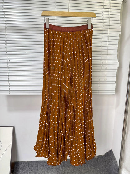 Wholesale Women's Polka Dot Pleated Dots Skirt