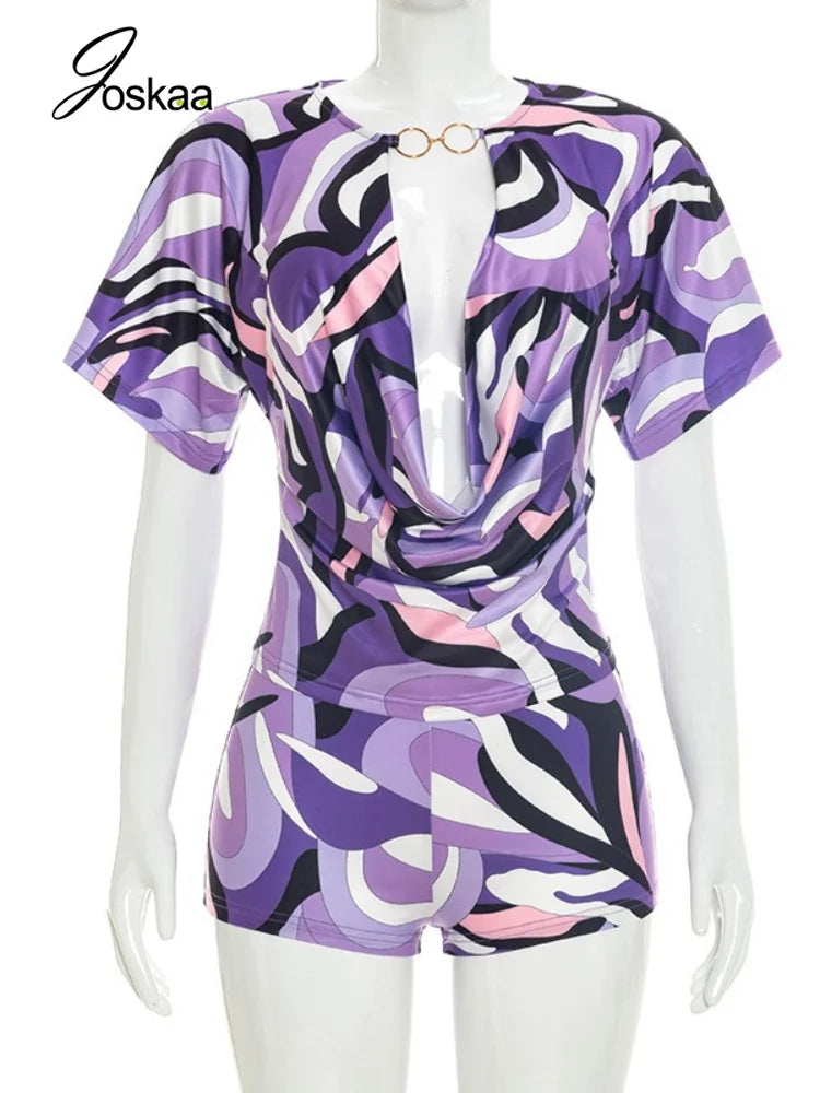 Women's Ruched Two Piece Set - Back View
