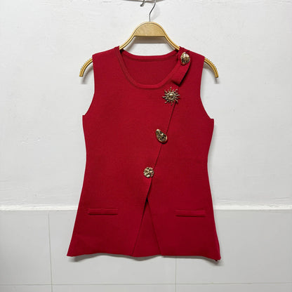 Women's Knit Sleeveless Bodycon Ribbed Jacket