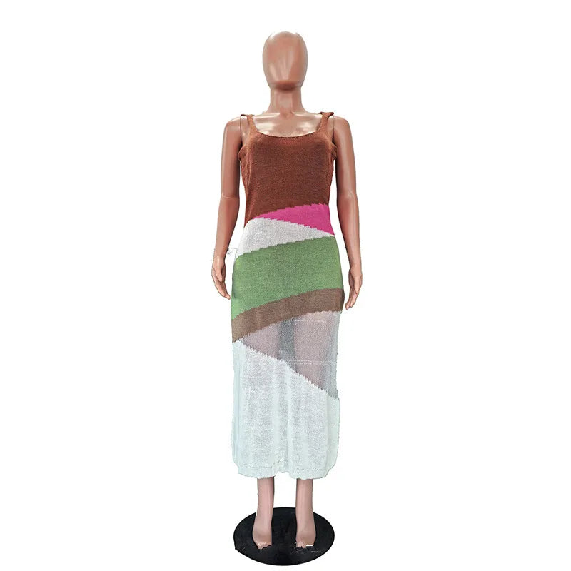 Women's Ribbed Knit Sleeveless Bodycon Maxi Dress - Additional View 7