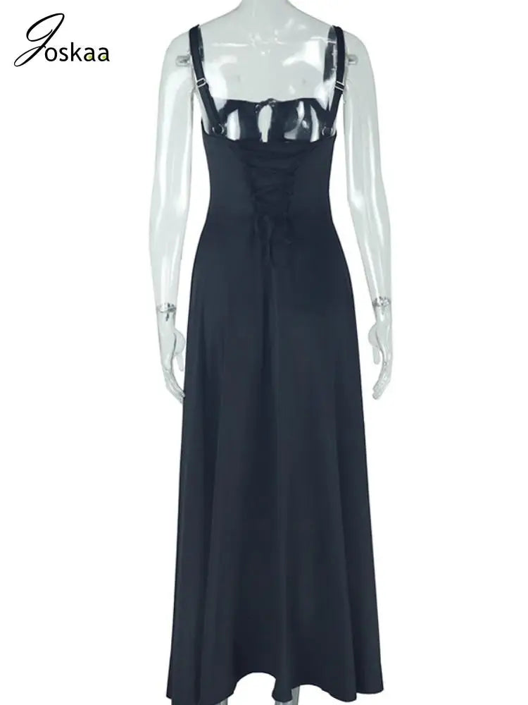 Women's Sleeveless Elegant Wrap Chest Bodycon Dress Black – Detail View