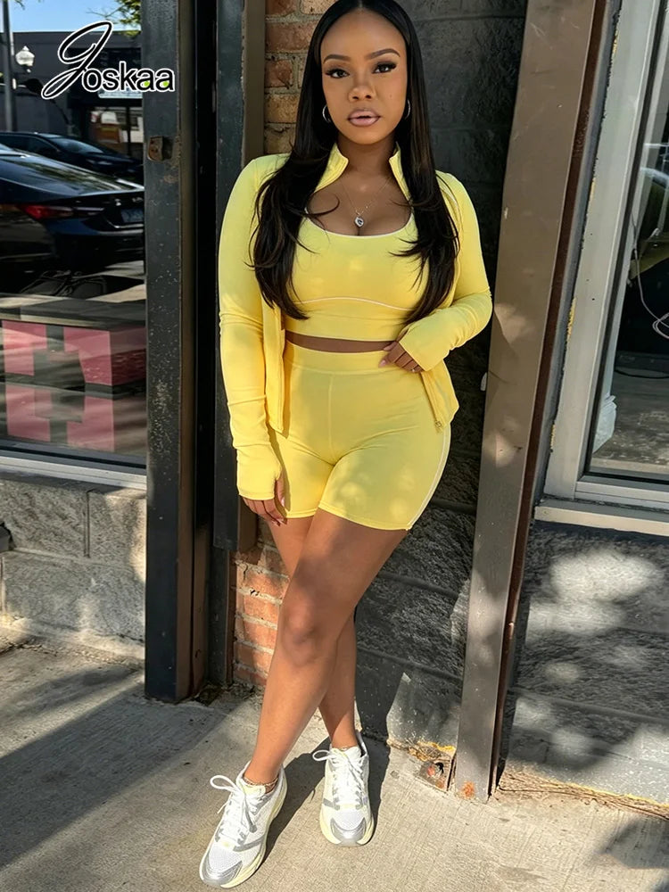 Women's Long Sleeve High Waist Two Piece Set - Side View