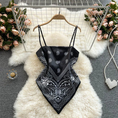 Wholesale Women's Backless Irregular Print Dress