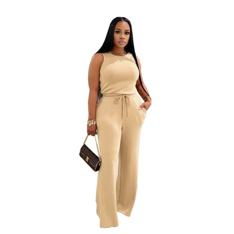 Women's Sleeveless Bodycon Zip Jumpsuit Romper