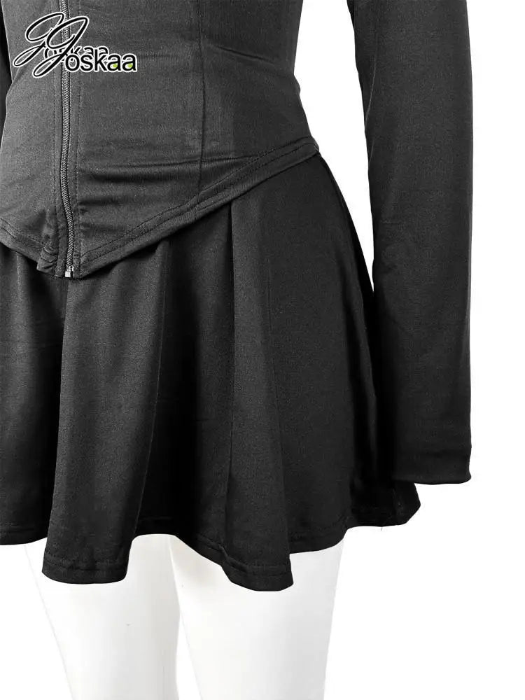 Women's Zip Up Long Sleeve Two Piece Set - Detail View 5