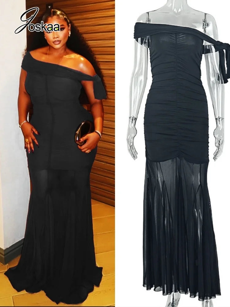 Women's Mesh Sleeveless Bodycon Maxi Dress – Women's Fashion Wholesale – Front View