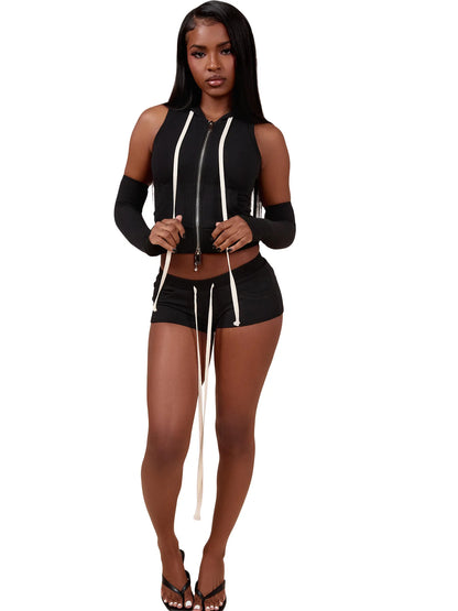 Women's Zip Up Two Piece Set Casual Sporty - Detail View 8