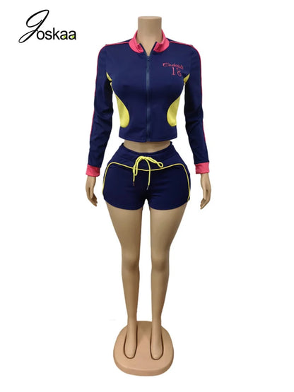 Wholesale Women's Long Sleeve Zip Two Piece Set Camel – Back View