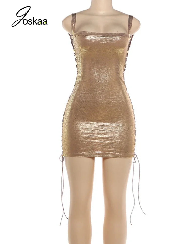 Wholesale Women's Lace Bodycon Mini Dress Gold – Back View