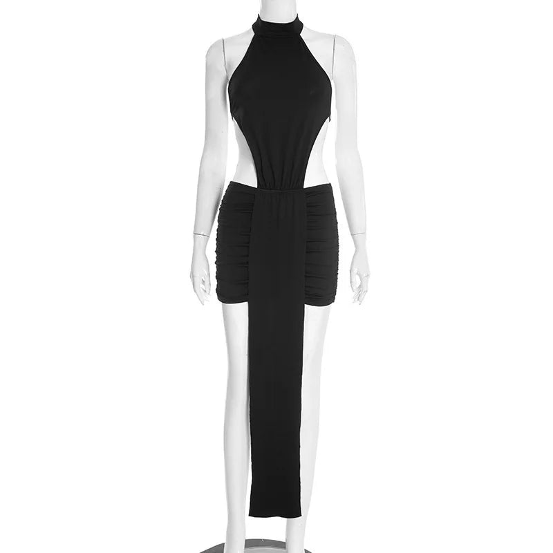 Joskaa Ruched Backless Halter Bodycon Mini Dress - mini dress image 5