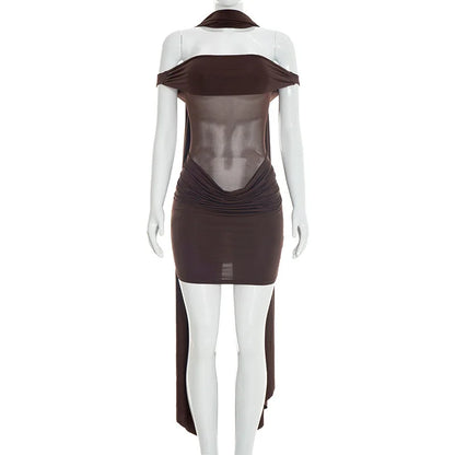 Joskaa Mesh Ruched Backless Bodycon Mini Dress - mini dress image 6