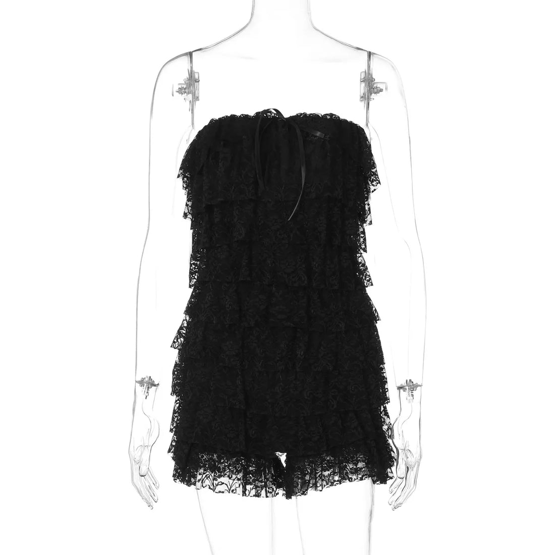 Joskaa Lace Backless Strapless Bodycon Romper - romper image 5