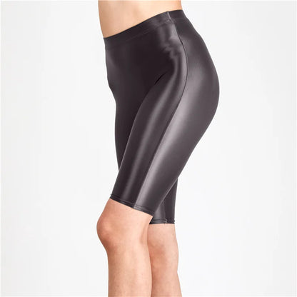 Women's High Waist Glossy Stretchy Workout Pants