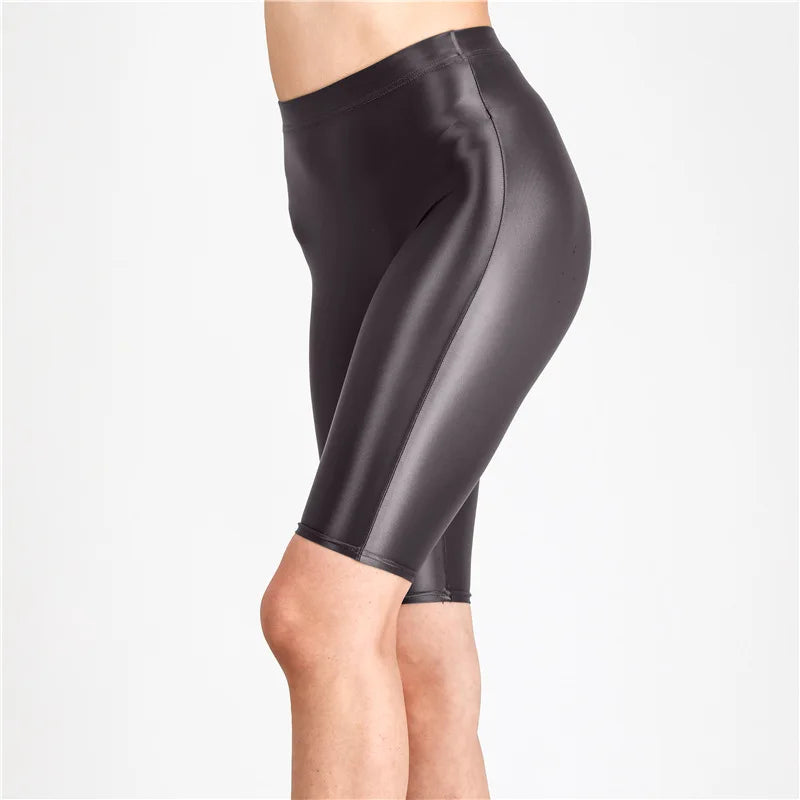 Women's High Waist Glossy Stretchy Workout Pants