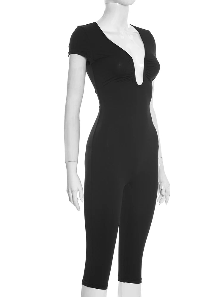 Joskaa Zip Up Short Sleeve Bodycon Romper - romper image 3