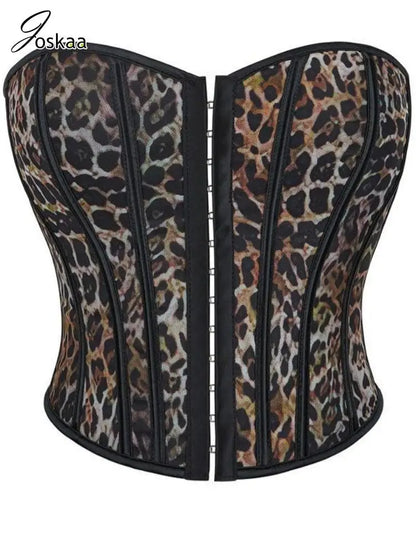 Women's Leopard Print Strapless Two Piece Set – Women's Fashion Wholesale – Front View