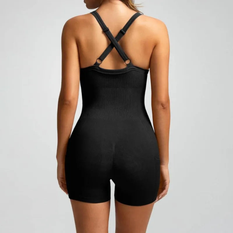 Women's Bodycon Built-in Bra Crisscross Romper