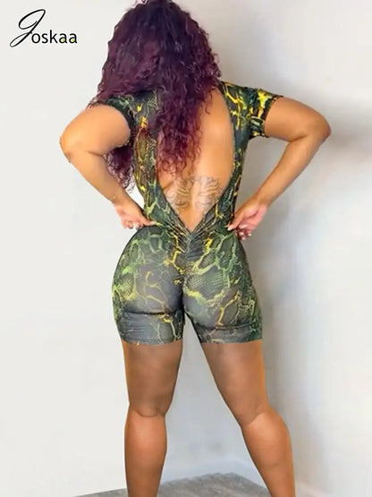 Wholesale Women's Mesh Backless High Waist Romper Blue – Side View