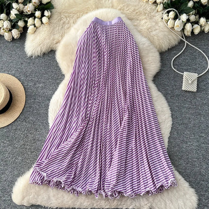 Wholesale Women's Polka Dot Pleated Dots Skirt