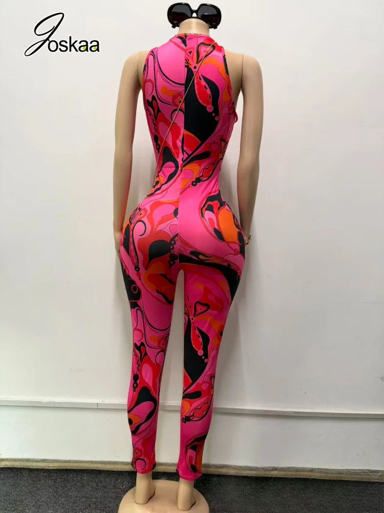 Women's Zip Up Sleeveless Bodycon Romper - Detail View 4