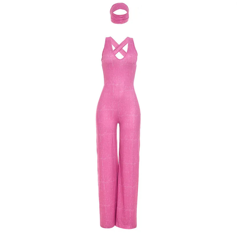 Women's Ruched Backless V-neck Sleeveless Romper - Additional View 7