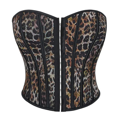 Women's Leopard Print Strapless Two Piece Set