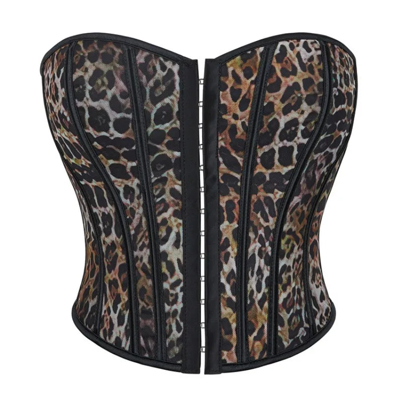 Women's Leopard Print Strapless Two Piece Set