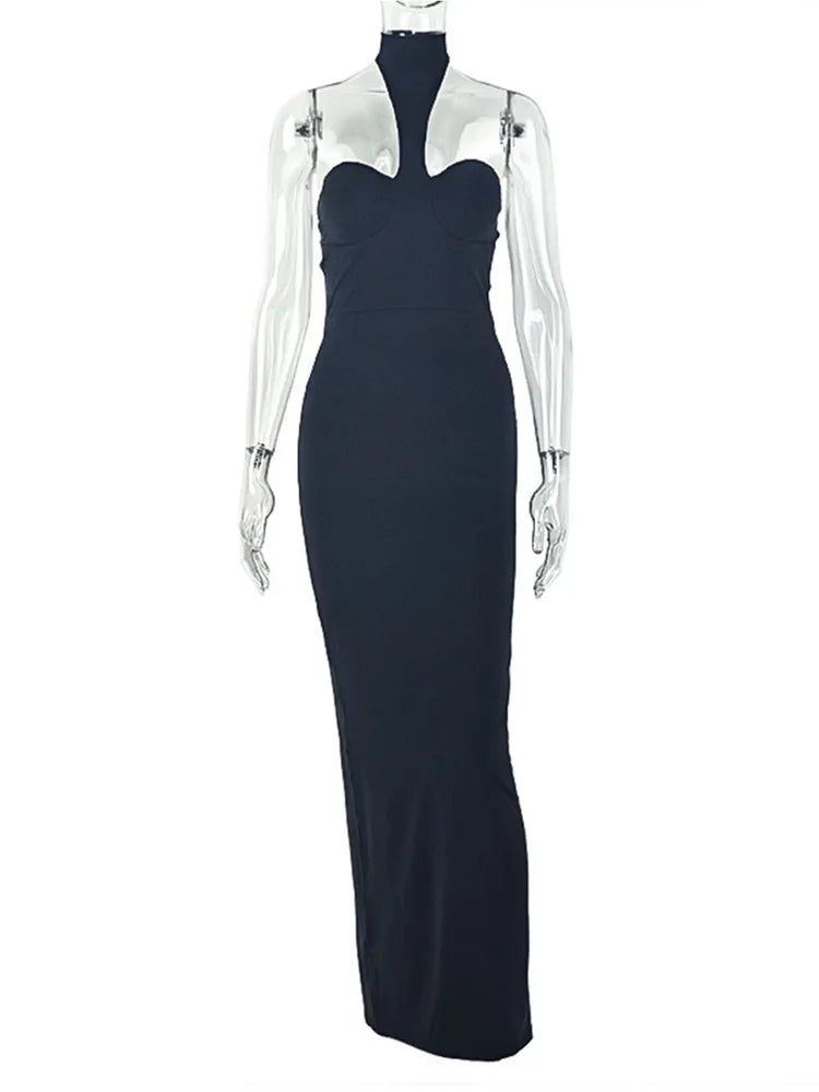 Joskaa Backless Halter Sleeveless Bodycon Maxi Dress - maxi dress image 5