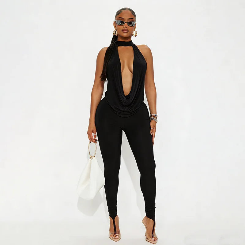 Wholesale Women's Backless Halter Two Piece Set