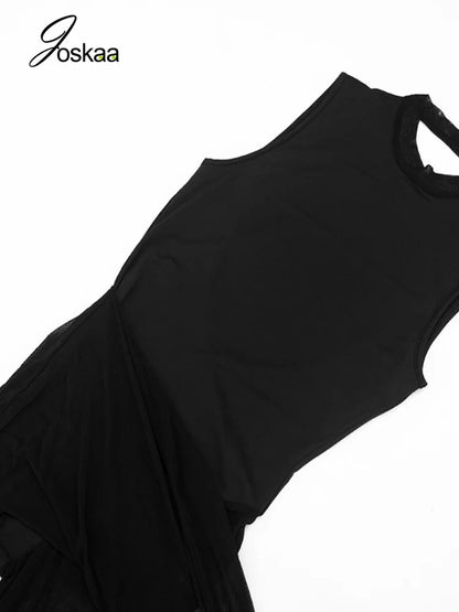 Women's Mesh Backless Sleeveless Bodycon Romper - Model Wearing Style