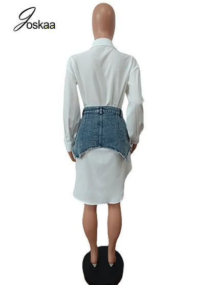 Wholesale Women's Denim Long Sleeve Two Piece Set 29 – Back View